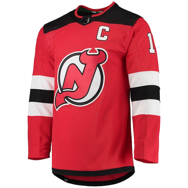 Nico Hischier New Jersey Devils adidas Home Primegreen Authentic Player Jersey - Red/Black - Image 3