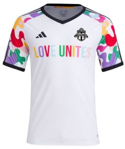Alternative view of Toronto FC adidas 2024 Pride Pre-Match Top - White