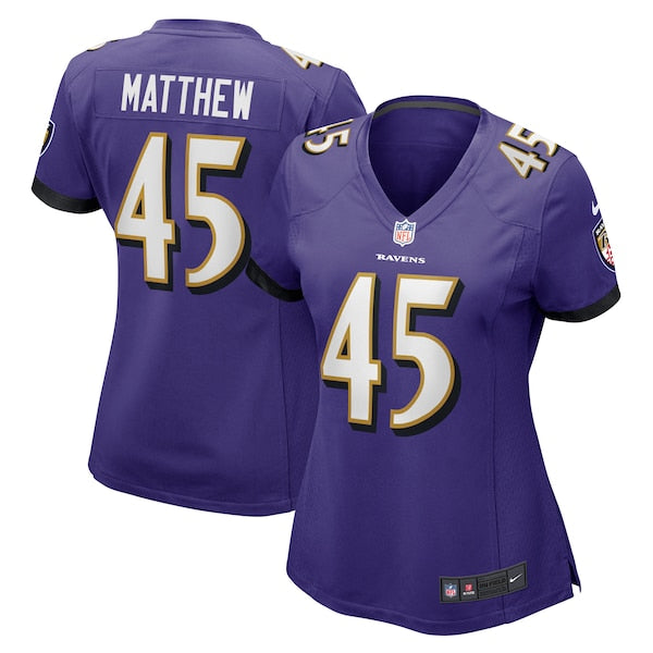 Christian Matthew Baltimore Ravens Nike Women's Game Jersey - Purple