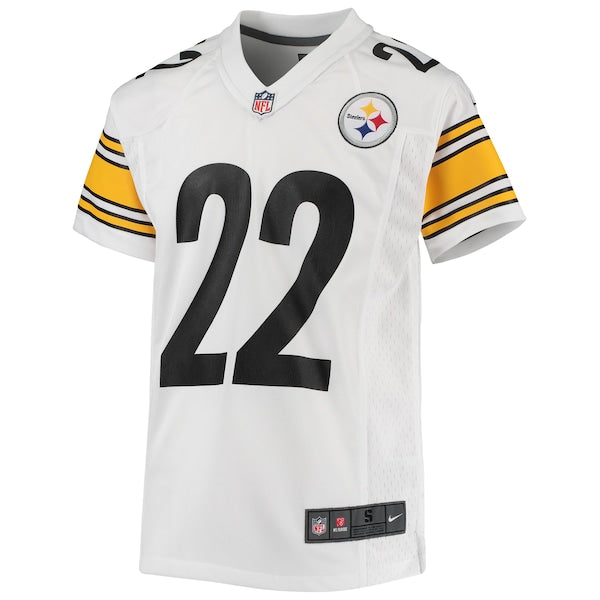 Najee Harris Pittsburgh Steelers Nike Youth Game Jersey - White/Black - Image 3