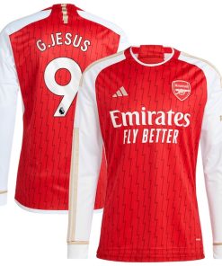 Gabriel Jesus Arsenal adidas 2023/24 Home Replica Player Long Sleeve Jersey - Red