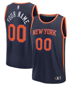 Alternative view of New York Knicks   Custom Fast Break Jersey - Navy - Statement Edition