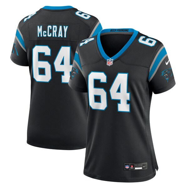 Justin McCray Carolina Panthers Nike Women's Team Game Jersey - Black/Blue - Image 2
