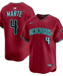 Alternative view of Ketel Marte Arizona Diamondbacks Nike Alternate 2 Limited Player Jersey - Red/Black