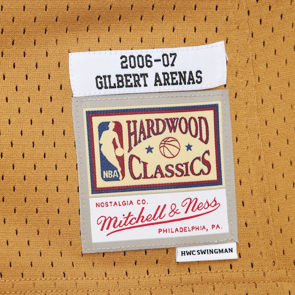 Gilbert Arenas Washington Wizards 2006/07 Hardwood Classics Swingman Jersey - Gold - Image 6