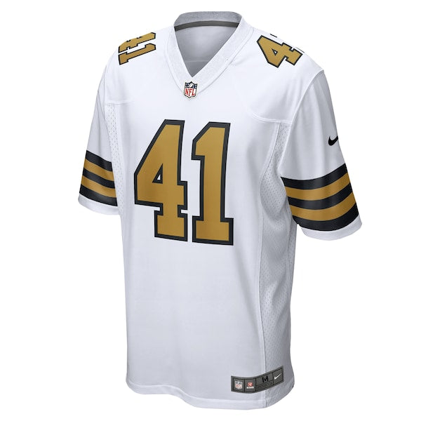 Alvin Kamara New Orleans Saints Nike Alternate Game Jersey - White/Black - Image 3