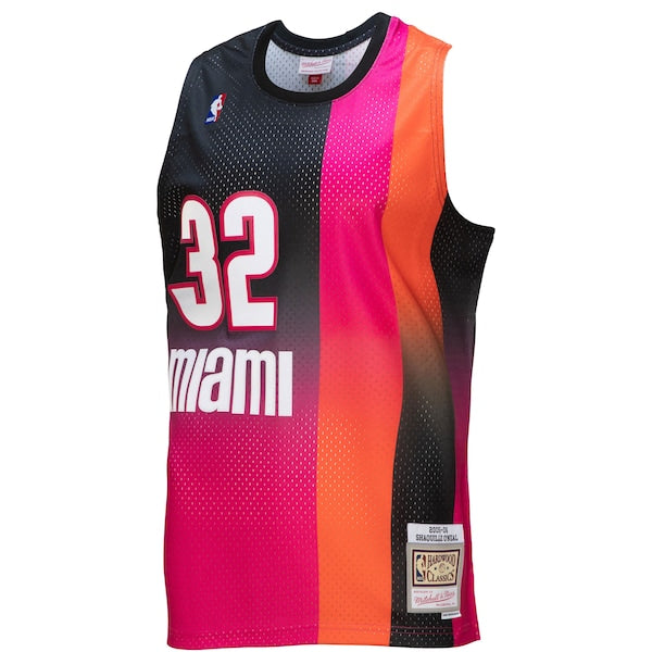 Shaquille O'Neal Miami Heat 2005/06 Hardwood Classics Fadeaway Swingman Player Jersey - Pink/Black - Image 2