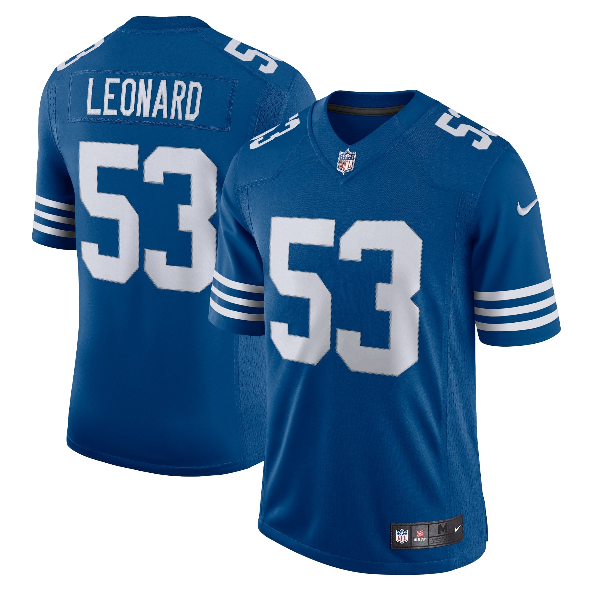 Shaquille Leonard Indianapolis Colts Nike Vapor Limited Jersey - White/Royal - Image 6