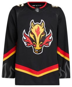 Alternative view of Calgary Flames adidas Alternate Primegreen Authentic Jersey - Black