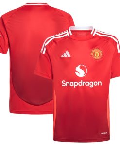 Manchester United adidas Youth 2024/25 Home Replica Jersey - Red