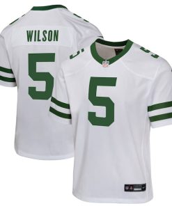 Garrett Wilson New York Jets Nike Youth Game Jersey - Legacy White/Black/Green