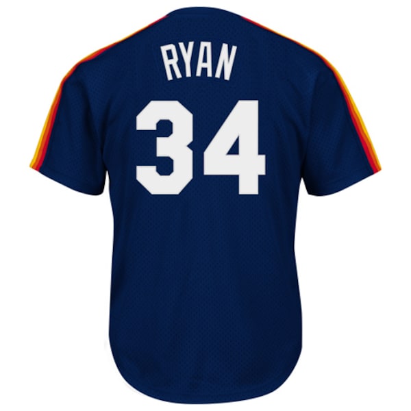 Nolan Ryan Houston Astros 1988 Authentic Cooperstown Collection Mesh Batting Practice Jersey - Navy - Image 4