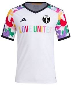 Alternative view of Portland Timbers adidas 2024 Pride Pre-Match Top - White