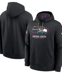 Seattle Seahawks Nike 2024 NFL Crucial Catch Club Pullover Hoodie - Black