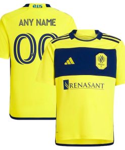 Nashville SC adidas Youth 2024 The 615 Kit Replica Custom Jersey - Yellow