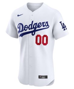 Alternative view of Los Angeles Dodgers Nike Home Elite Custom Jersey - White
