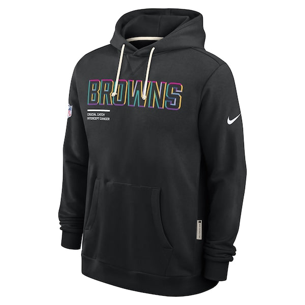 Cleveland Browns Nike 2025 NFL Crucial Catch Sideline Standard Issue Dri-FIT Hoodie - Black - Image 2