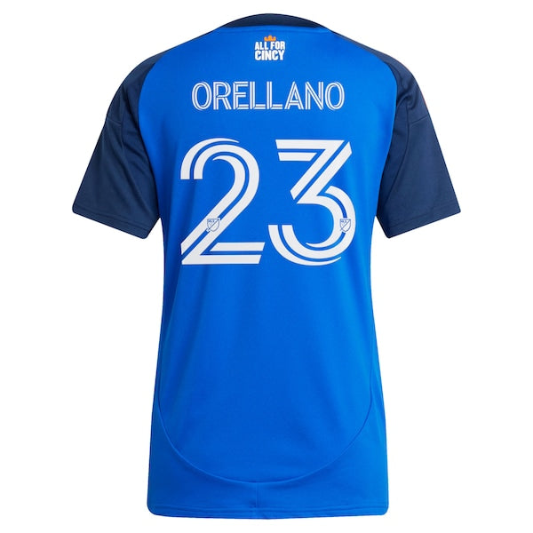 Luca Orellano FC Cincinnati adidas Women's 2025 Orange and Blue Legacy Kit Replica Player Jersey - Blue - Image 3
