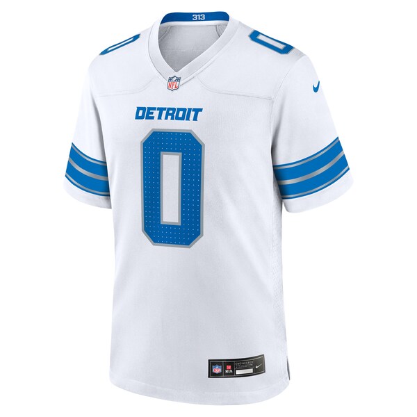 Jahmyr Gibbs Detroit Lions Nike Game Player Jersey - White/Blue/Black - Image 2