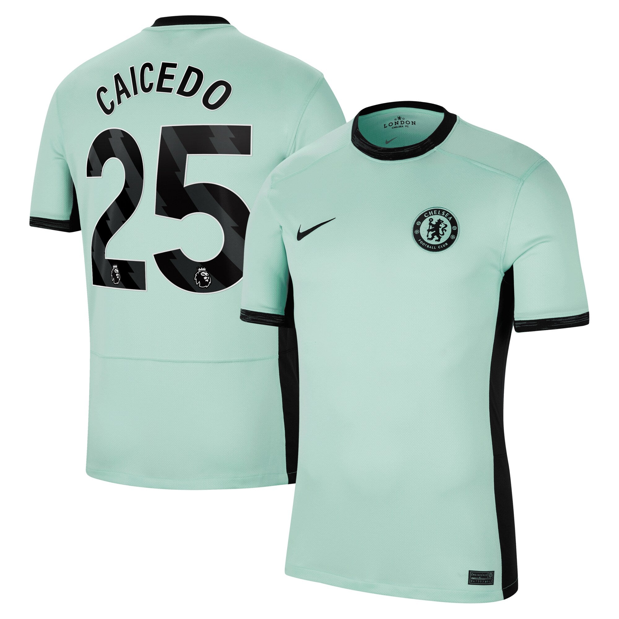 Mois¨¦s Caicedo Chelsea Nike 2023/24 Away Stadium Replica Player Jersey - Navy/Blue/Mint - Image 8