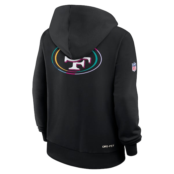 San Francisco 49ers Nike Women's 2025 NFL Crucial Catch Sideline Standard Issue Dri-FIT Hoodie - Black - Image 3