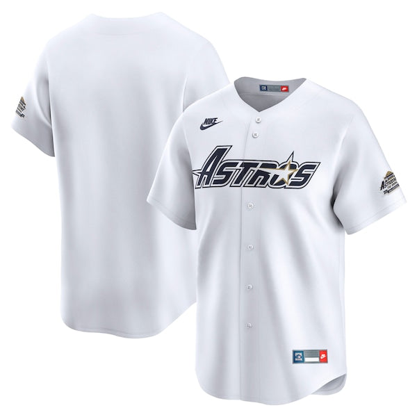 Houston Astros Nike Throwback Cooperstown Collection Limited Jersey - White/Cream - Image 2