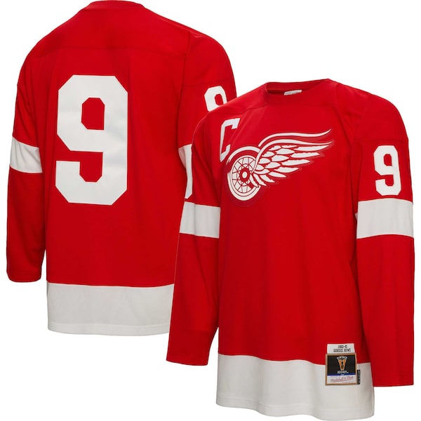 Gordie Howe Detroit Red Wings Big & Tall 1960 Captain Patch Blue Line Player Jersey - Red