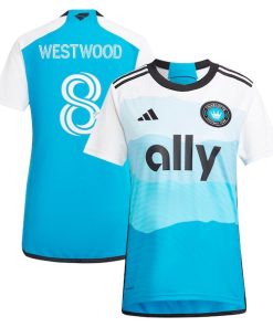Ashley Westwood Charlotte FC adidas Women's 2024 The Carolina Kit: Explore Replica Player Jersey - Blue