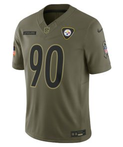 Alternative view of T.J. Watt Pittsburgh Steelers Nike 2025 Salute to Service Limited Jersey - Olive