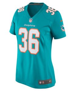 Alternative view of Jamal Perry Miami Dolphins Nike Women's Home Game Player Jersey - Aqua