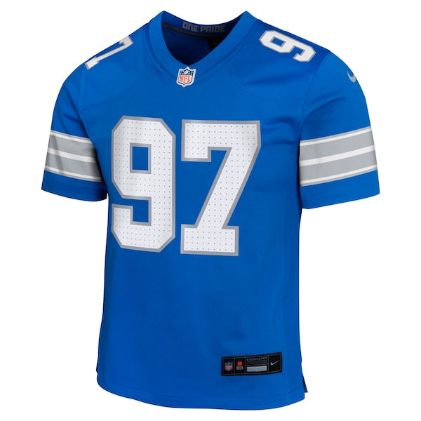 Aidan Hutchinson Detroit Lions Nike Youth Team Player Game Jersey - Blue - Image 2