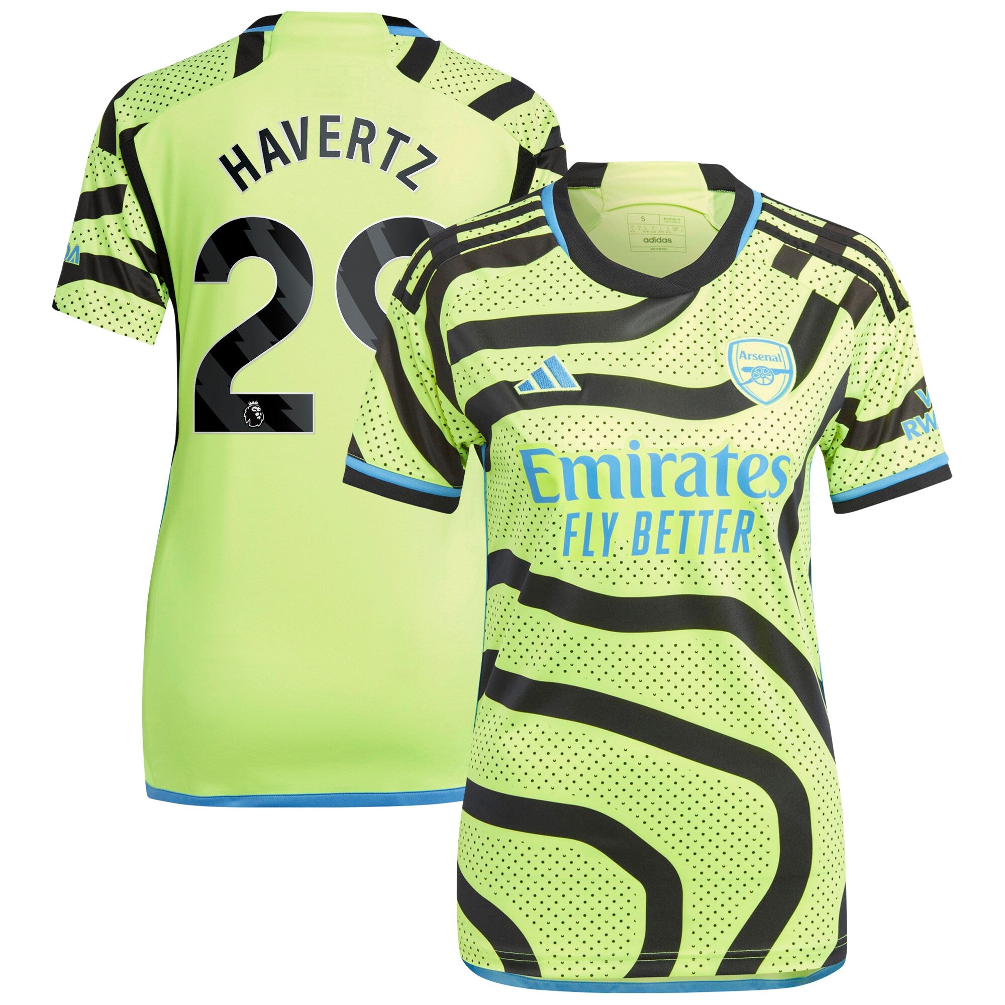 Kai Havertz Arsenal adidas Women's 2023/24 Third Replica Player Jersey - Green/Red/Yellow - Image 8