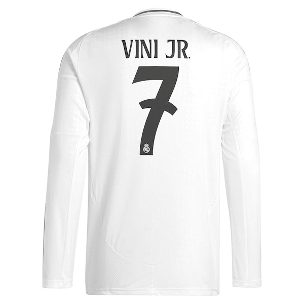 Vini Jr. Los Merengues adidas 2024/25 Home Replica Long Sleeve Player Jersey - White - Image 4