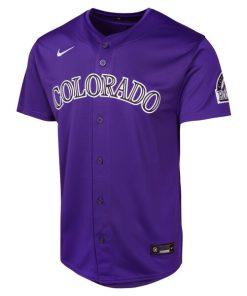 Alternative view of Colorado Rockies Nike Youth Alternate Limited Jersey - Purple