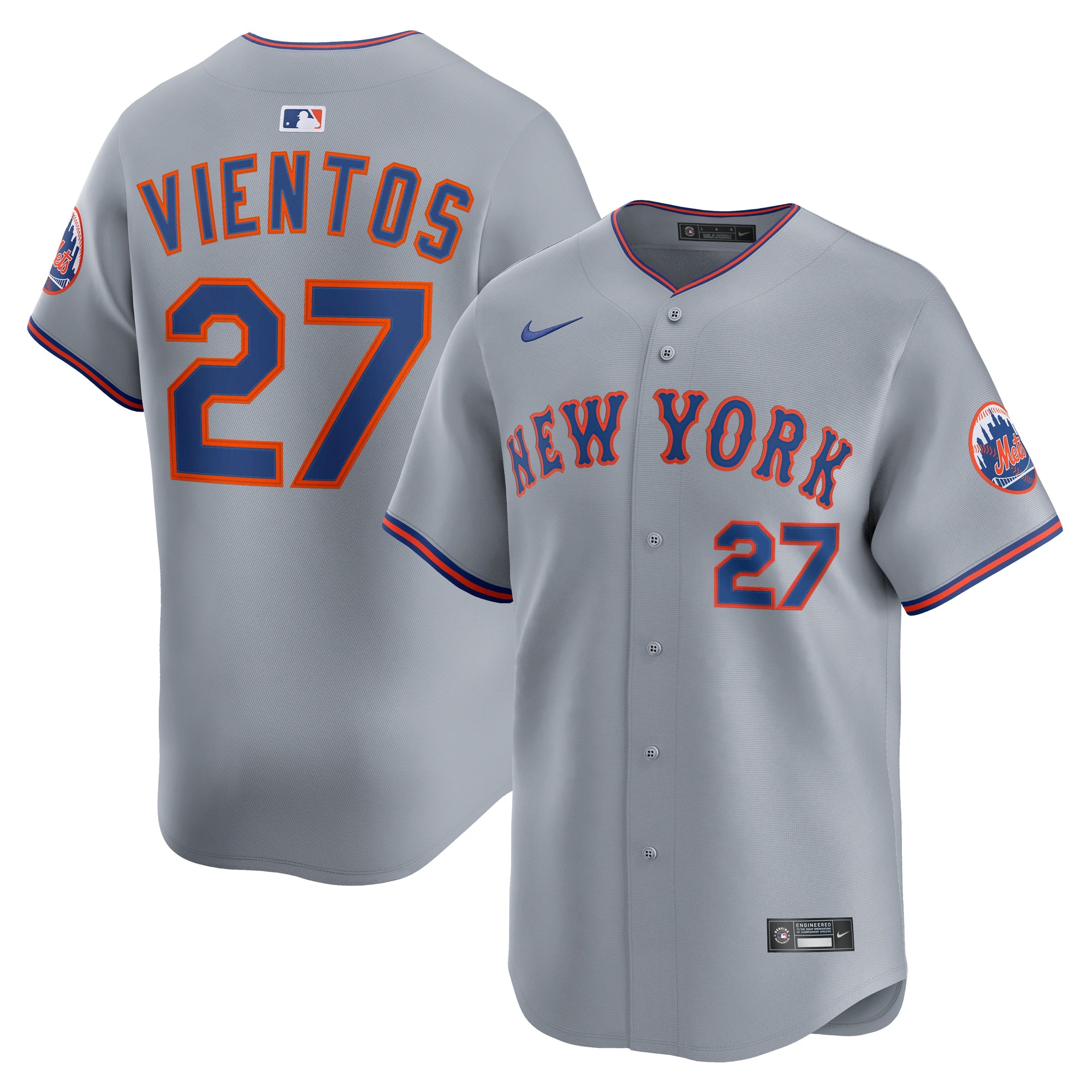 Mark Vientos New York Mets Nike Alternate Limited Player Jersey - Royal/Gray - Image 4