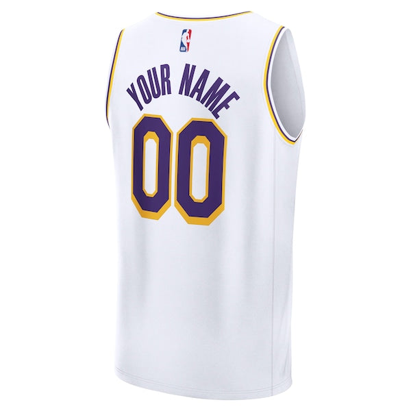 Los Angeles Lakers Youth Fast Break Custom Replica Jersey - White - Association Edition - Image 3