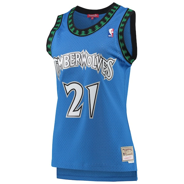Kevin Garnett Minnesota Timberwolves Women's Hardwood Classics Swingman Jersey - Blue - Image 2