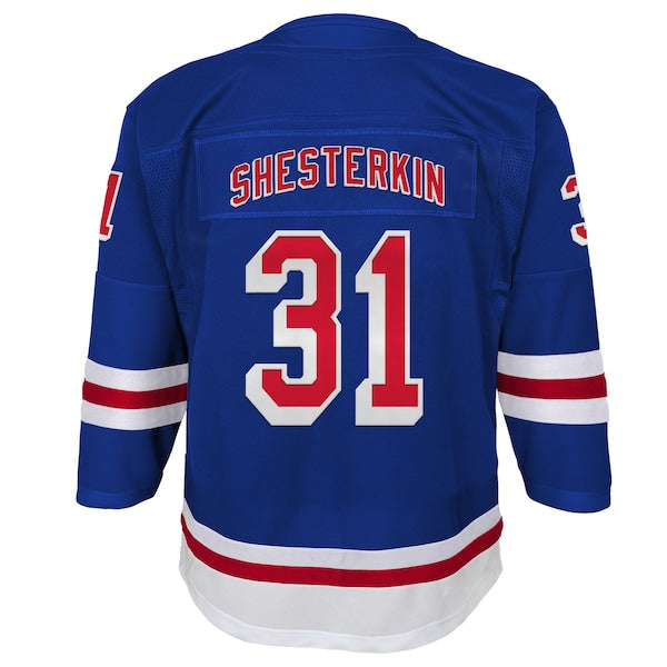 Igor Shesterkin New York Rangers Youth Home Premier Player Jersey - Blue/Navy - Image 5