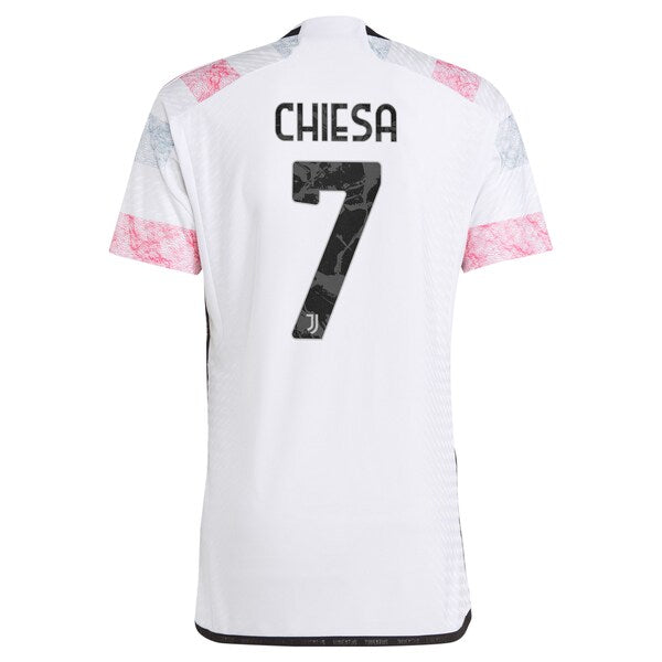 Federico Chiesa Juventus adidas 2023/24 Away Authentic Jersey - White/Black - Image 4