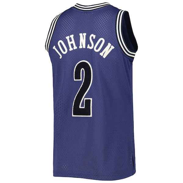 Larry Johnson Charlotte Hornets 1994/95 Hardwood Classics Off-Court Swingman Jersey - Purple - Image 3