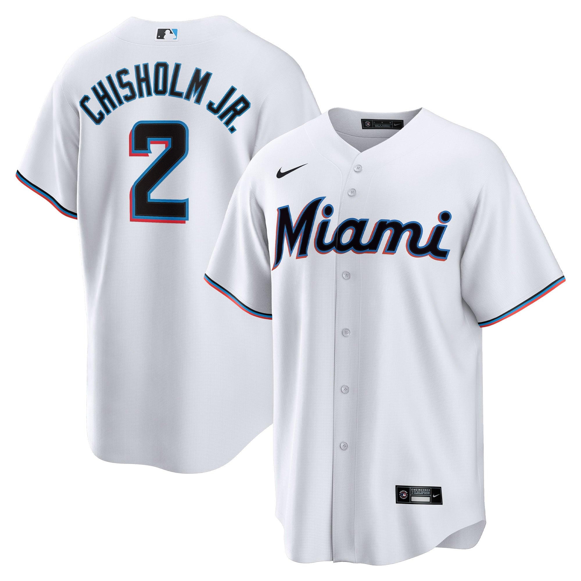 Jazz Chisholm Jr. Miami Marlins Nike Alternate Replica Player Jersey - Black/White - Image 5