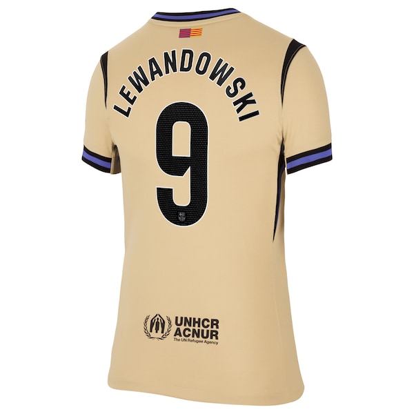 Robert Lewandowski Barcelona Nike Women's 2025/26 Away Stadium Replica Jersey - Gold - Image 3