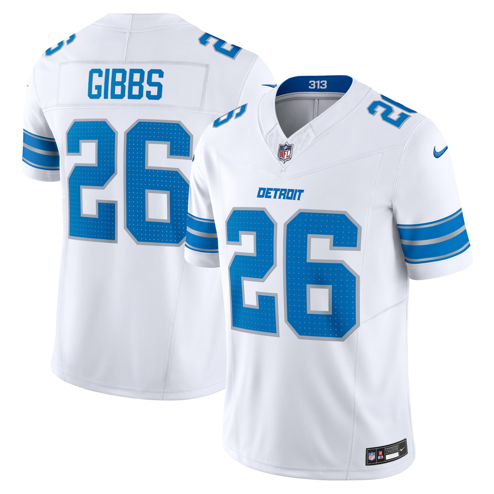 Jahmyr Gibbs Detroit Lions Nike Vapor F.U.S.E. Limited Jersey - Blue/White - Image 6