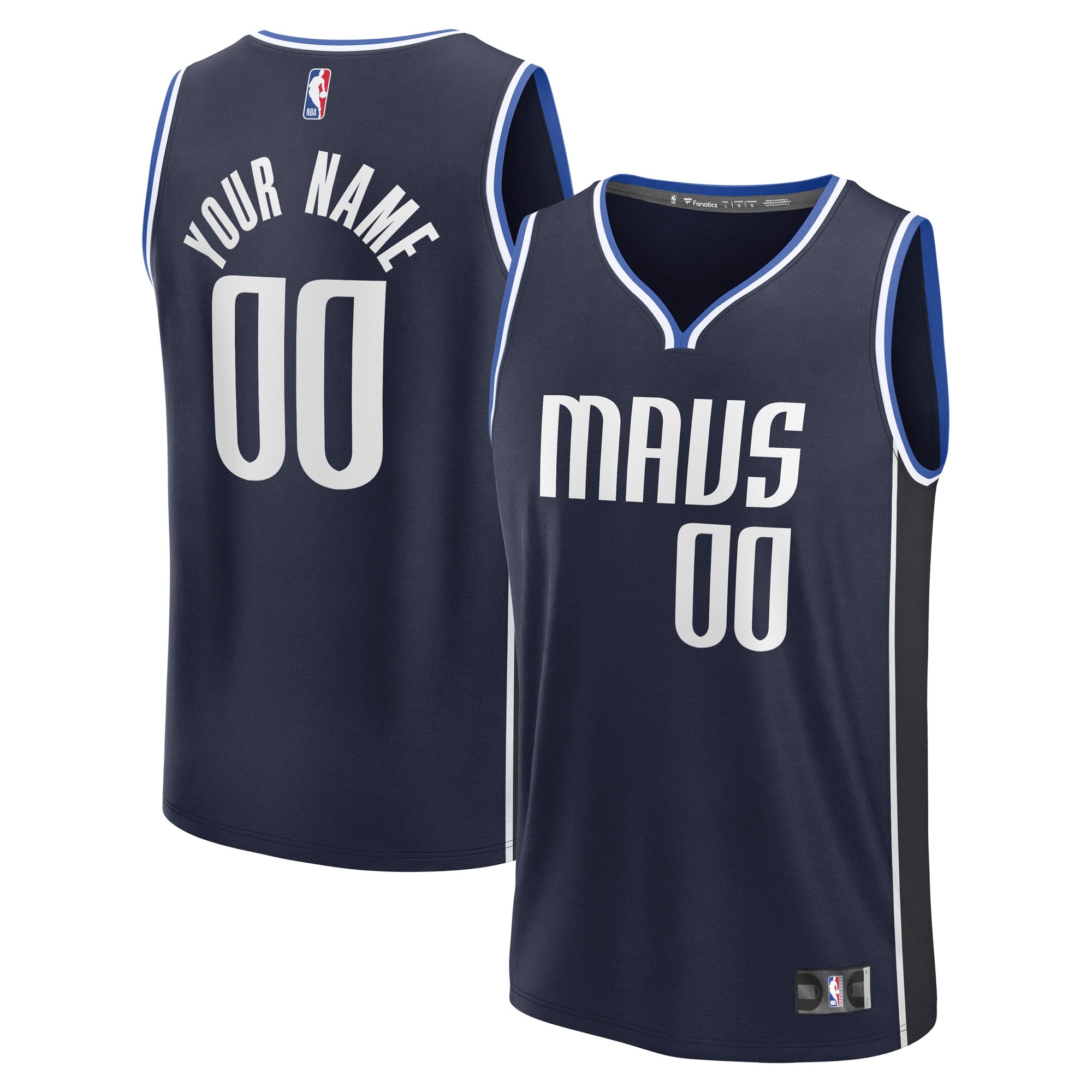 Dallas Mavericks Custom Fast Break Jersey - Icon Edition - Blue/Navy - Image 5