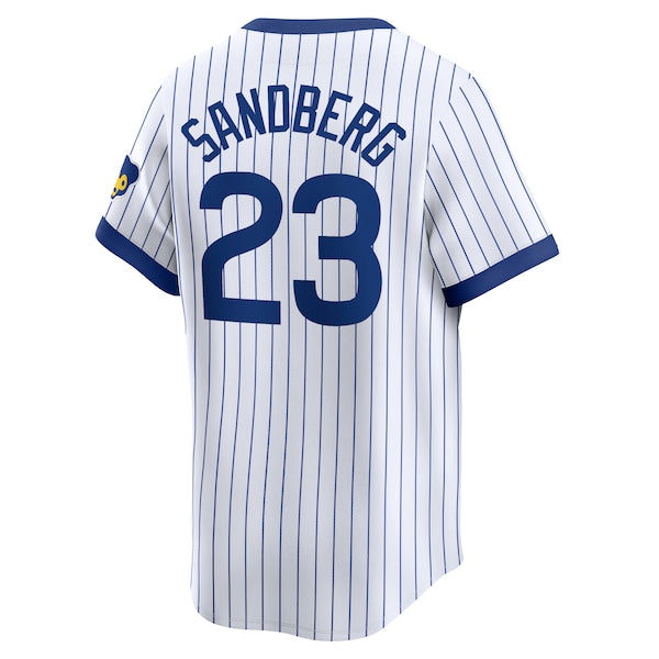 Ryne Sandberg Chicago Cubs Nike Throwback Cooperstown Limited Jersey - White - Image 3