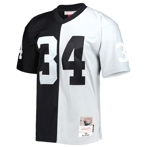 Bo Jackson Las Vegas Raiders 1988 Split Legacy Replica Jersey - Black/Silver - Image 2