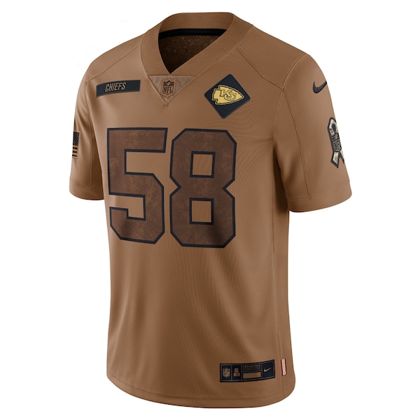 Derrick Thomas Kansas City Chiefs Nike 2023 Salute To Service Retired Player Limited Jersey - Brown - Image 2
