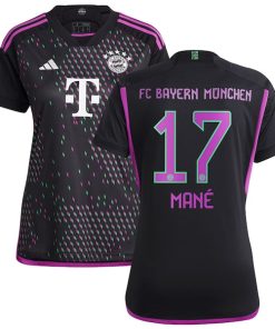 Alternative view of Sadio Man¨¦ Bayern Munich adidas Women's 2023/24 Away Replica Player Jersey - Black/White