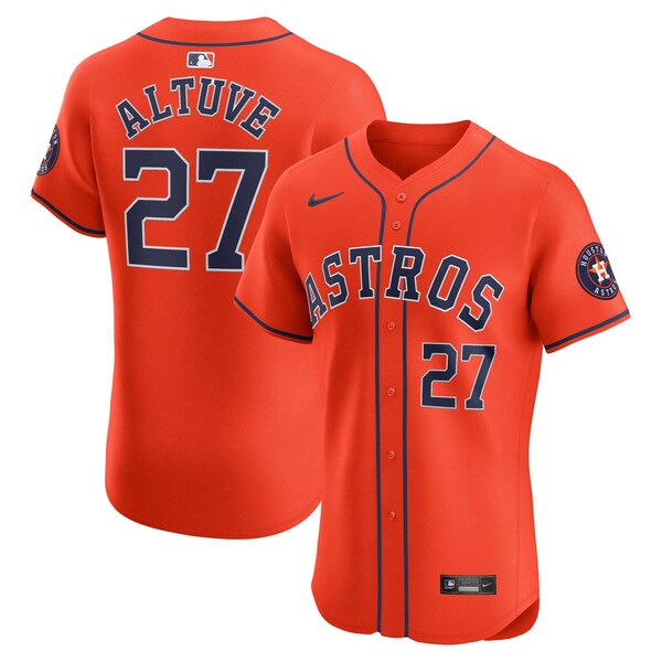 Jose Altuve Houston Astros Nike Alternate Elite Player Jersey - Orange - Image 2