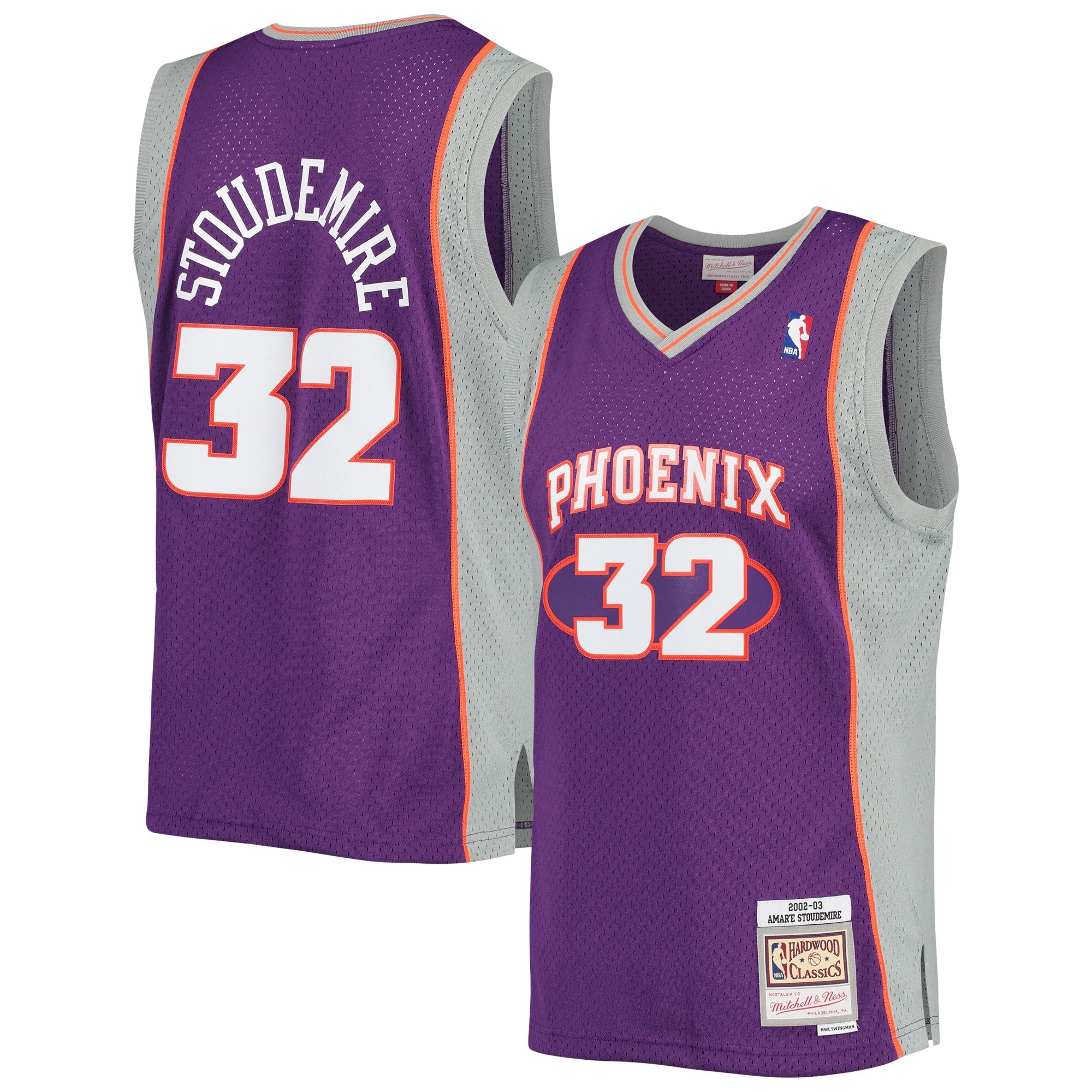 Amar'e Stoudemire Phoenix Suns 2001/02 Hardwood Classics Swingman Jersey - White/Purple - Image 8